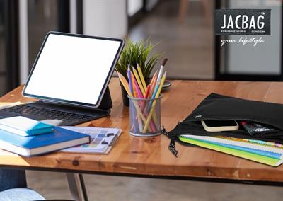 Jacbag Siyah Kadın/Erkek A4 Zip Folder İki Bölmeli Dosya ve Evrak Çantası