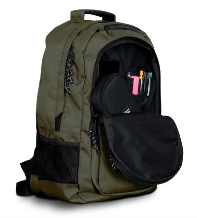 Jacbag Student Üç Bölmeli Haki Yeşil Çocuk Genç Yetişkin Sırt Çantası - Okul, Günlük Seyahat