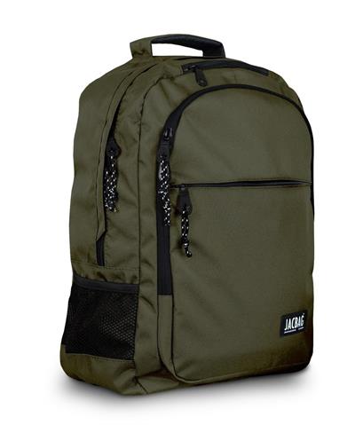 Jacbag Student Üç Bölmeli Haki Yeşil Çocuk Genç Yetişkin Sırt Çantası - Okul, Günlük Seyahat