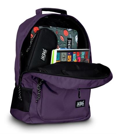 Jacbag Student Üç Bölmeli Mor Çocuk Genç Yetişkin Sırt Çantası - Okul, Günlük Seyahat