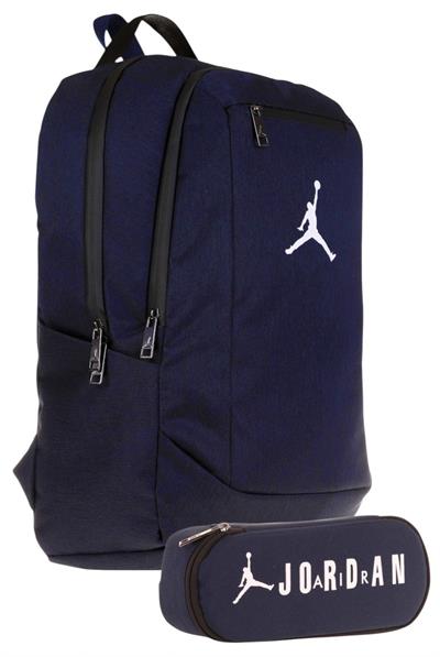 Jordan Air Arizona Okul Sırt Çantası ve Özel Bölmeli Organizer Kalemlik Seti - Erkek - Lacivert