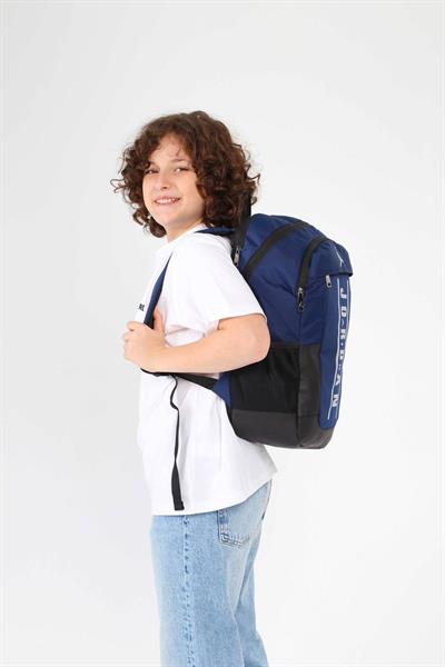 Jordan Air Boston Lacivert Renk Laptop Bölmeli Okul ve Günlük Sırt Çantası - Q3114