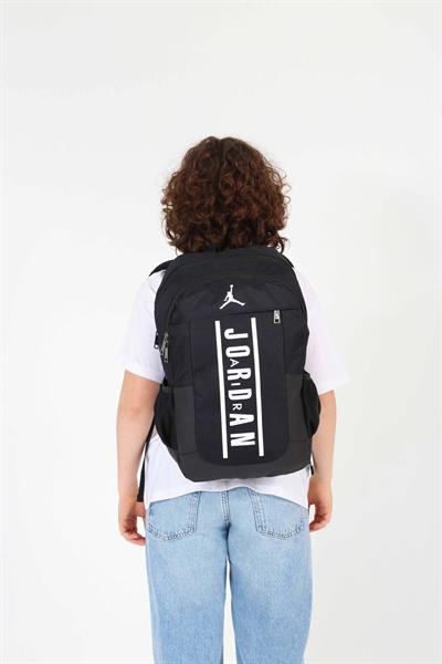 Jordan Air Boston Siyah Renk Laptop Bölmeli Okul ve Günlük Sırt Çantası - Q3112