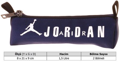 Jordan Air Brooklyn Navy Blue Lacivert Erkek Çocuk İki Bölmeli Kalem Çantası/Kalemlik - Q3185