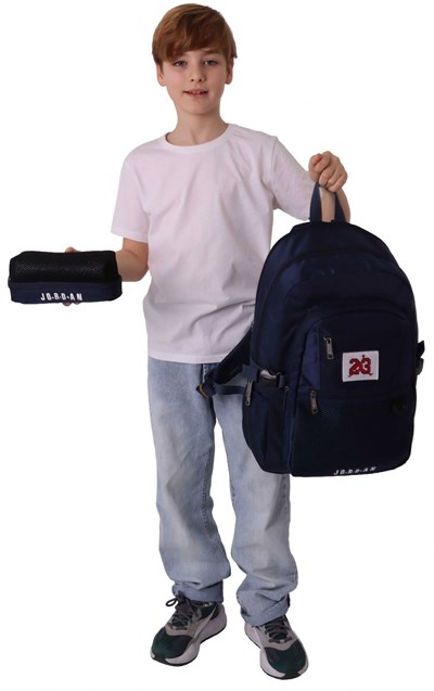 Jordan Air Dört Bölmeli Houston Navy Blue Lacivert Erkek Çocuk Okul Günlük ve Seyahat Sırt Çantası - Q3178
