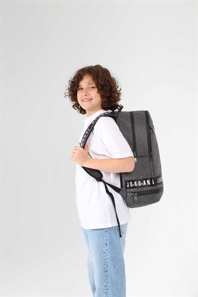 Jordan Air Georgia Gri, Erkek Çocuk, Dört Bölmeli Okul ve Günlük Sırt Çantası - Q3146
