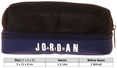 Jordan Air Houston Navy Blue Erkek Çocuk Lacivert Üç Gözlü Kalemlik/Kalem Çantası - Q3179