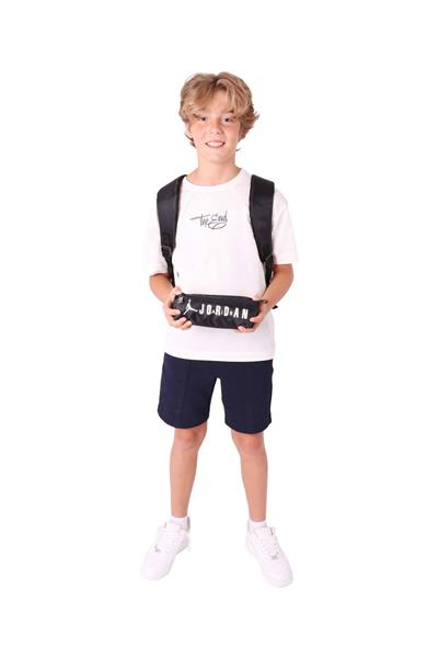 Jordan Air Nevada İkili Çanta Seti - Dört Bölmeli Sırt Çantası ve Üçgen Kalemlik - Siyah - Erkek