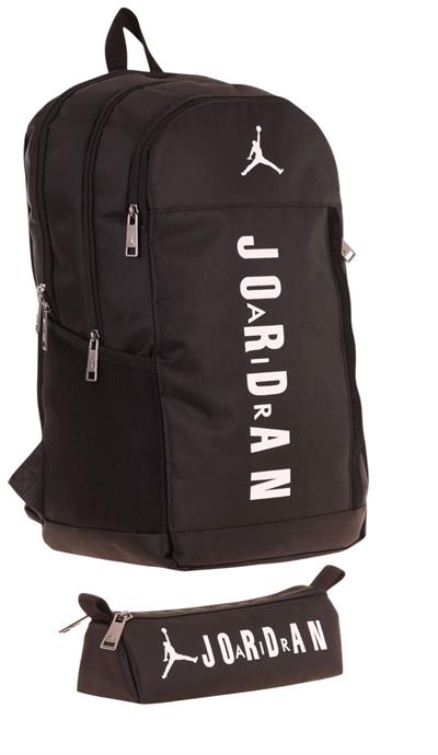 Jordan Air Nevada İkili Çanta Seti - Dört Bölmeli Sırt Çantası ve Üçgen Kalemlik - Siyah - Erkek