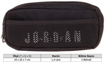 Jordan Air New York Black Üç Bölmeli Siyah Erkek Çocuk Kalem Çantası/Kalemlik - Q3163