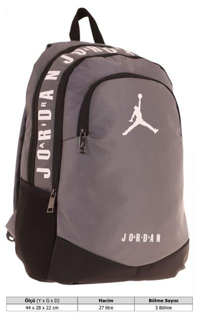 Jordan Air Oklahama Okul ve Günlük Sırt Çantası - Gri - Q3092