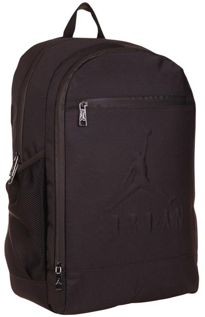 Jordan Air Vermont Siyah Üç Bölmeli Kabartmalı Okul Sırt Çantası - Q3140