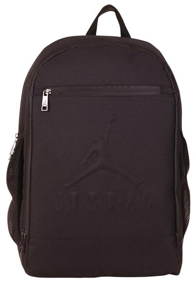 Jordan Air Vermont Siyah Üç Bölmeli Kabartmalı Okul Sırt Çantası - Q3140