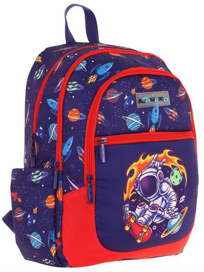 Kauıkko Kids Lacivert Kırmızı Astronot Baskılı Erkek Çocuk Okul Çantası - L5267 - Dört Gözlü