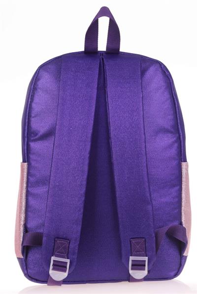 Kaukko Amazing Üç Gözlü Kız  Simli Mor Okul Sırt Çantası - Ortaokul, Lise