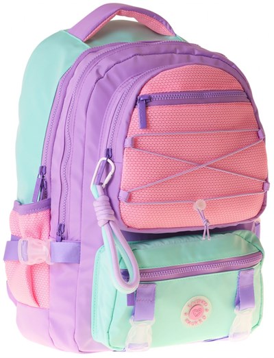 Kaukko Beş Gözlü Mesh Lilac Kız Çocuk Lila - Pembe Okul ve Günlük Sırt Çantası - K1849