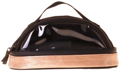 Kaukko Black Rose Parlak Kumaş Detaylı (Siyah - Kahverengi) Kız Çocuk Kalem Çantası/Kalemlik - K1860