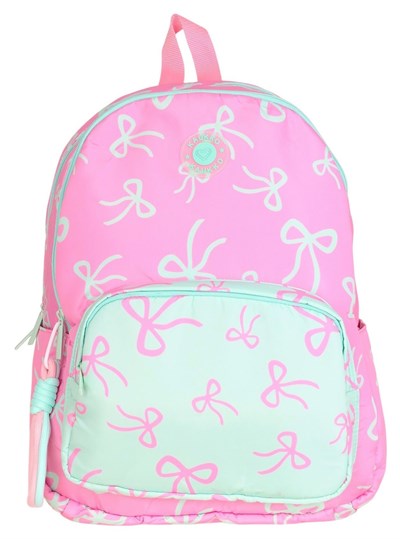 Kaukko Bow Pembe Yeşil Fiyonk Desenli Okul Çantası K1876