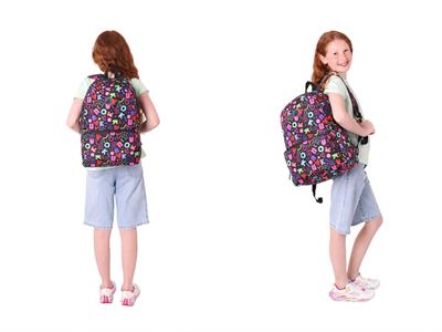 Kaukko Brokar Kalp ve Kaukko Baskılı Siyah Kız Çocuk Okul Çantası ve Kalemlik Seti