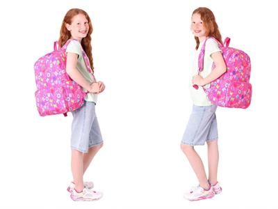 Kaukko Brokar Üçlü Okul Çanta Seti - Pembe - Kalp ve Kaukko Baskılı - Kız Çocuk