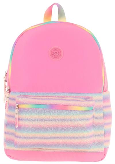 Kaukko Brush Üç Bölmeli Kız Çocuk Pembe Çok Renkli Okul Çantası - K1823