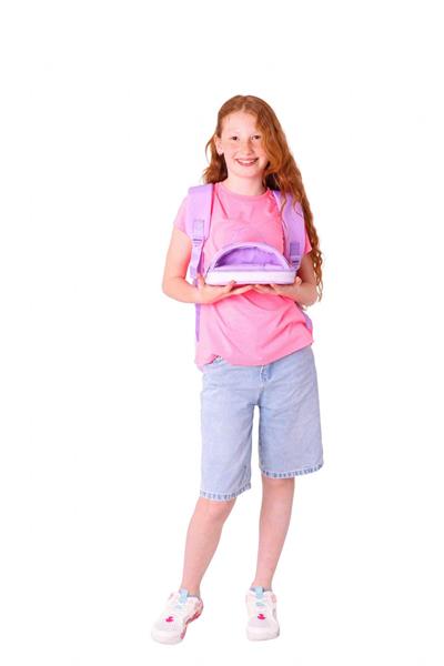 Kaukko Cube Okul Çantası ve İki Bölmeli Kalemlik Seti - Kız çocuk - Mor - K1821+K2732