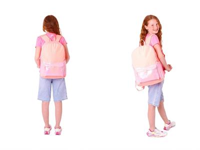 Kaukko Cube Okul Çantası ve İki Bölmeli Kalemlik Seti - Kız çocuk - Somon - K1820+K2731