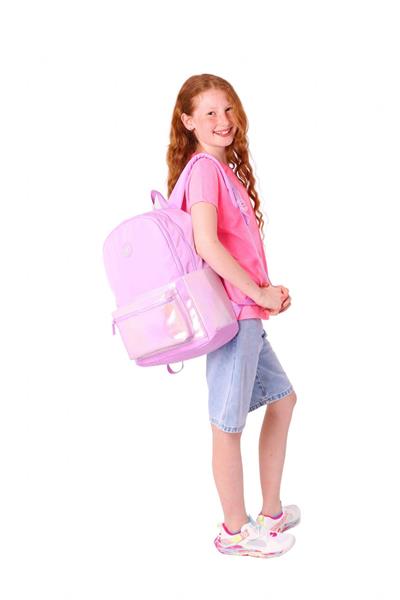 Kaukko Cube Üç Bölmeli Kız Çocuk Pembe Okul Çantası - K1819
