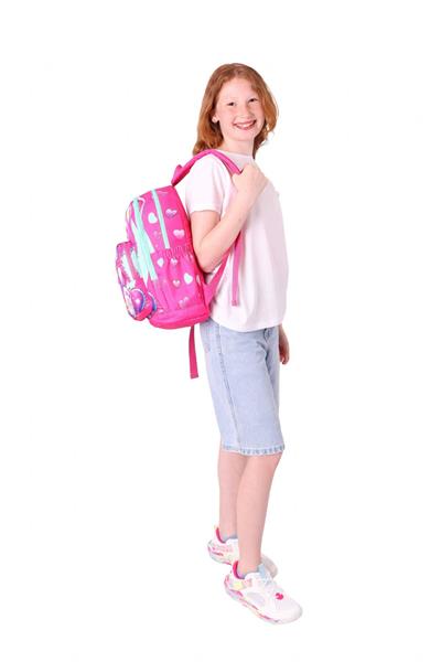 Kaukko Dört Bölmeli (Kız Çocuk - Pembe - Dondurma Yiyen Kedi) - İlkokul Okul Sırt Çantası - L5250