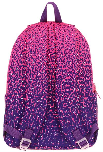 Kaukko Dots Kız Çocuk Üç Bölmeli İlkokul ve Ortaokul Çantası - Mor Nokta Desenli - K1806