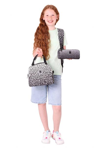 Kaukko Dots Siyah Nokta Desenli Kız Çocuk Üçlü İlkokul ve Ortaokul Çanta Seti