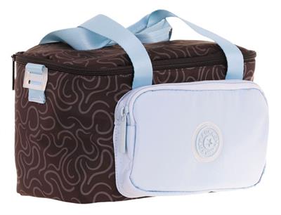 Kaukko Double Colors Kız Çocuk Çizgi Desenli Siyah Mavi Beslenme Çantası (Isı Yalıtımlı) K9086