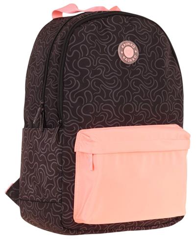 Kaukko Double Colors Üç Bölmeli Kız Çocuk Okul ve Günlük Sırt Çantası - Siyah Pembe - K1836