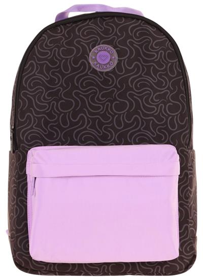 Kaukko Double Colors Üç Bölmeli Kız Çocuk Okul ve Günlük Sırt Çantası - Siyah Lila - K1840