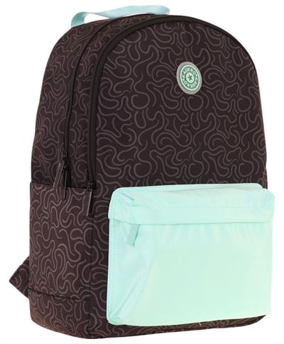 Kaukko Double Colors Üç Bölmeli Kız Çocuk Okul ve Günlük Sırt Çantası - Siyah Turkuaz - K1835