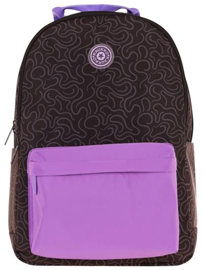 Kaukko Double Colors Üç Bölmeli Kız Çocuk Okul ve Günlük Sırt Çantası - Siyah Mor - K1837