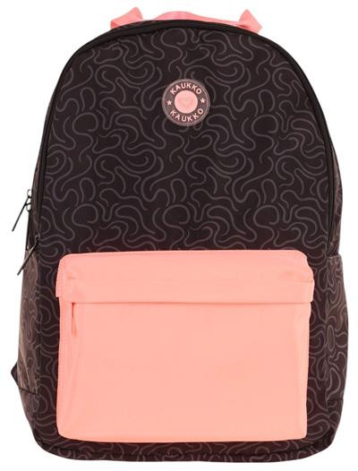 Kaukko Double Colors Üç Bölmeli Kız Çocuk Okul ve Günlük Sırt Çantası - Siyah Pembe - K1836