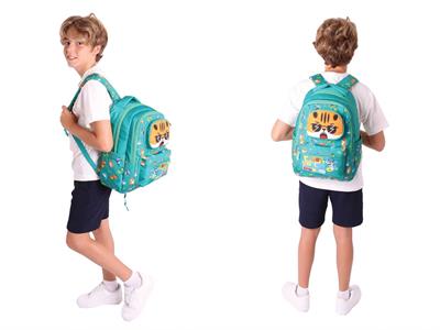 Kaukko Erkek Çocuk 3D Aslan Şekilli Yeşil Okul Sırt Çantası ve Isı Yalıtımlı Beslenme Çantası Seti