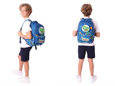 Kaukko Erkek Çocuk 3D Dinazor Şekilli Lacivert Okul Sırt Çantası ve Isı Yalıtımlı Beslenme Çantası Seti