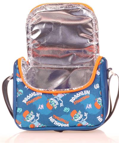 Kaukko Erkek Çocuk Isı Yalıtımlı Beslenme Çantası ve Kalemlik Seti - Mavi Turuncu Basketbol