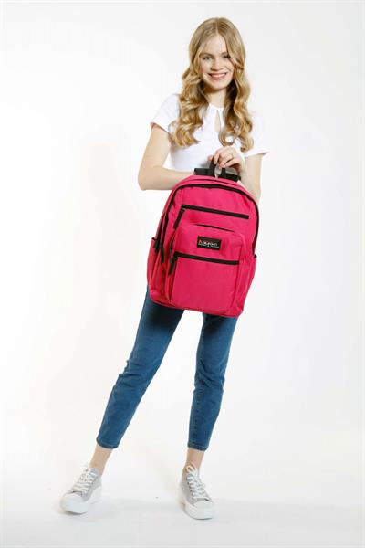Kaukko Full Pocket Okul ve Günlük Sırt Çantası - Fuşya
