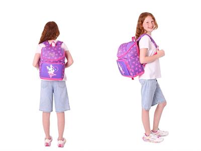 Kaukko Fuşya Mor, Kalpli Tavşan, Kız Çocuk Okul Çantası ve Kalem Çantası Seti - L5246+L8246