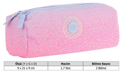 Kaukko İki Bölmeli Kız Çocuk Okul Kalem Çantası - Pembe - K2714