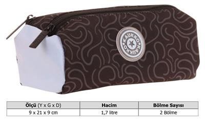 Kaukko İki Bölmeli Kız Çocuk Okul Kalem Çantası - Siyah Mavi - K2750