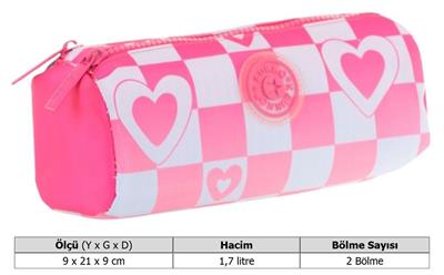 Kaukko İki Bölmeli Kız Çocuk Okul Kalem Çantası - Pembe Mavi - K2699