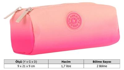 Kaukko İki Bölmeli Kız Çocuk Okul Kalem Çantası - Somon Pembe - K2711