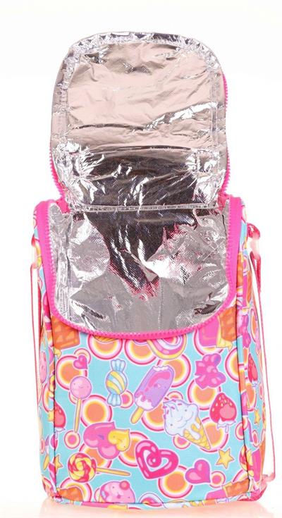 Kaukko İlkokul Sırt Çantası ve Beslenme Çantası Seti  - Aynalı Nakışlı Cupcake Pembe - Kız Çocuk