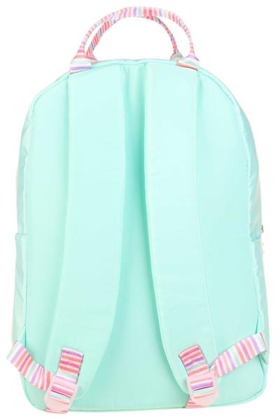 Kaukko K1767 Kız Çocuk/Kadın (Su Yeşili Pembe - Çizgi Desenli) Okul ve Günlük Sırt Çantası