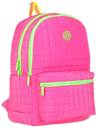 Kaukko Kapitoneli Üç Bölmeli Pembe Yeşil Kız Çocuk Okul ve Günlük Sırt Çantası - K1771