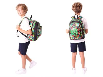 Kaukko Kids 3D Gergedan Detaylı Okul Çantası (L5263) ve Thermo Beslenme Çantası (L7263) Seti - Erkek Çocuk